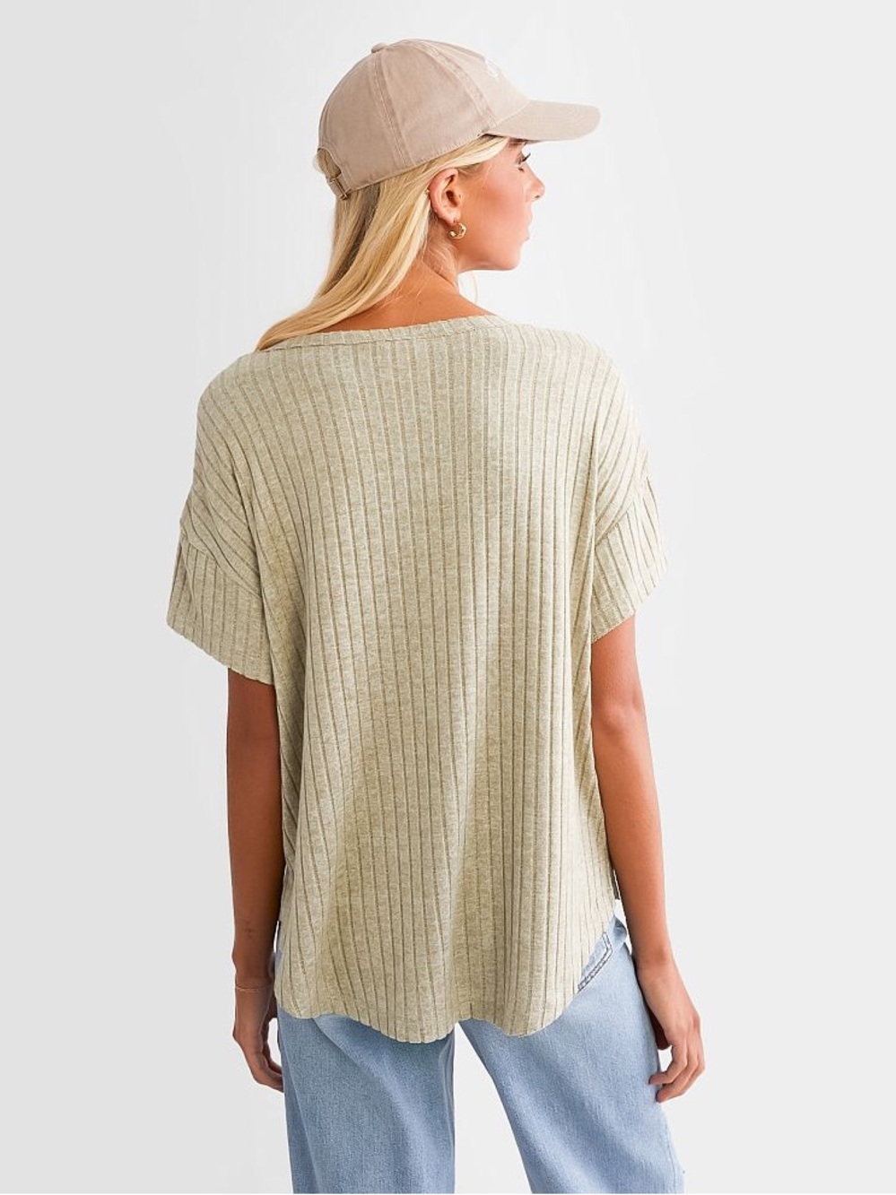 Sage Green Ribbed Top - Picture 4 of 9